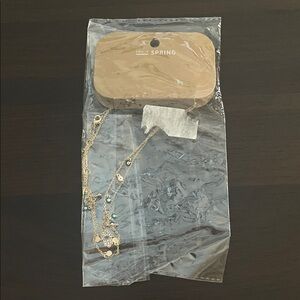 Call It Spring Gold Layered Necklace with Blue Accents